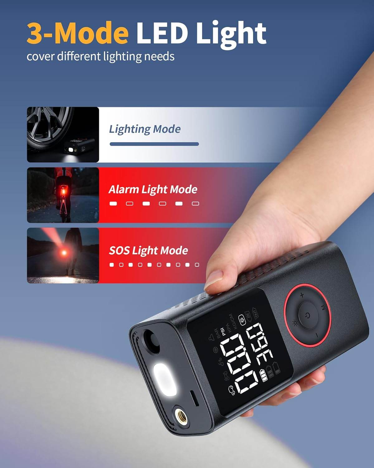 Cordless Tire Inflator - Portable Air Pump with LED & Digital Display 150 PSI