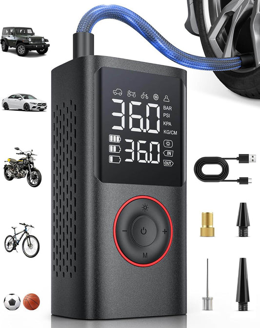 Cordless Tire Inflator - Portable Air Pump with LED & Digital Display 150 PSI