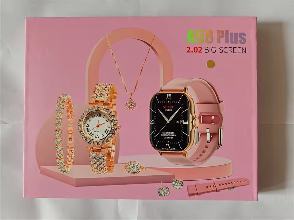 A58 Plus Luxury Smartwatch &amp; Jewelry Gift Set