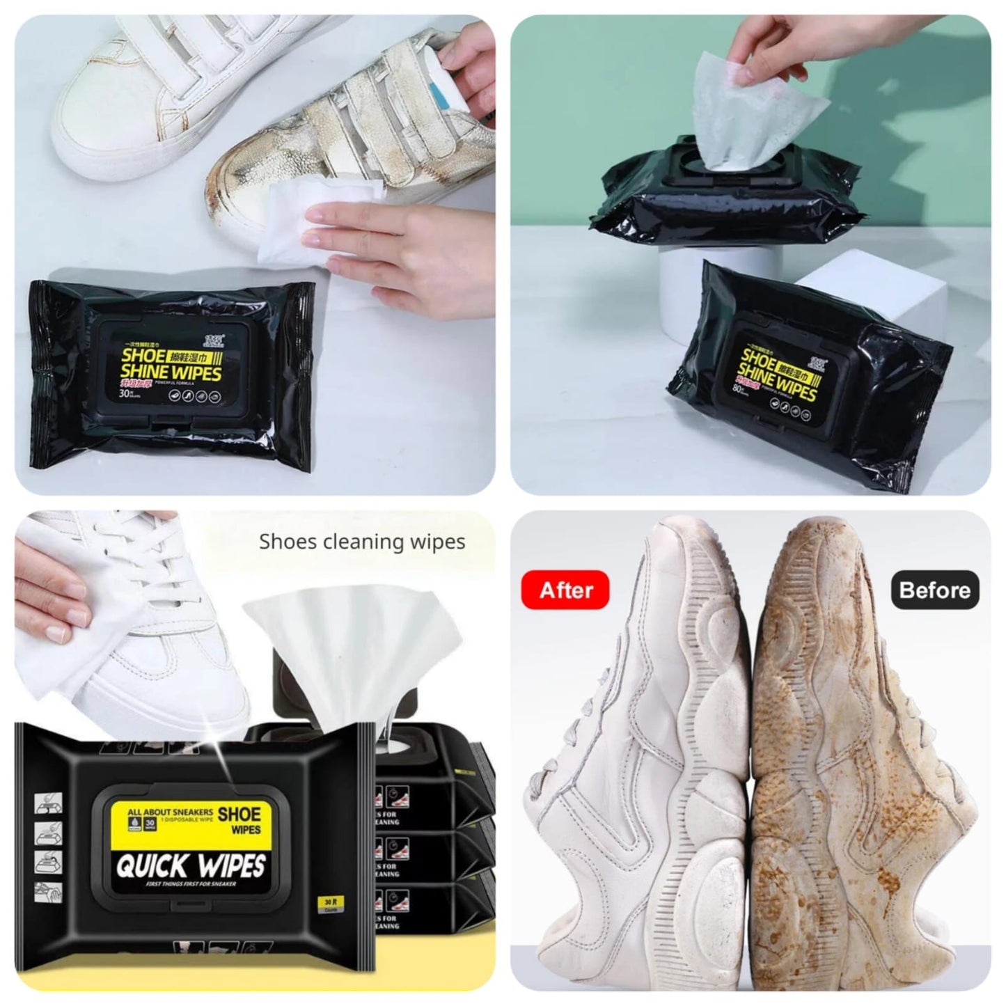 Shoe Shine Wipes for Quick Cleaning